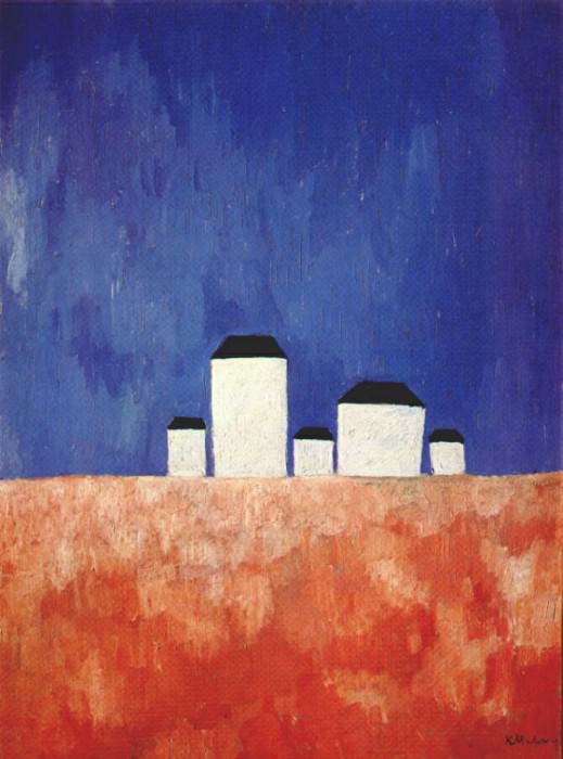 malevich_landscape_with_five_houses_c1932