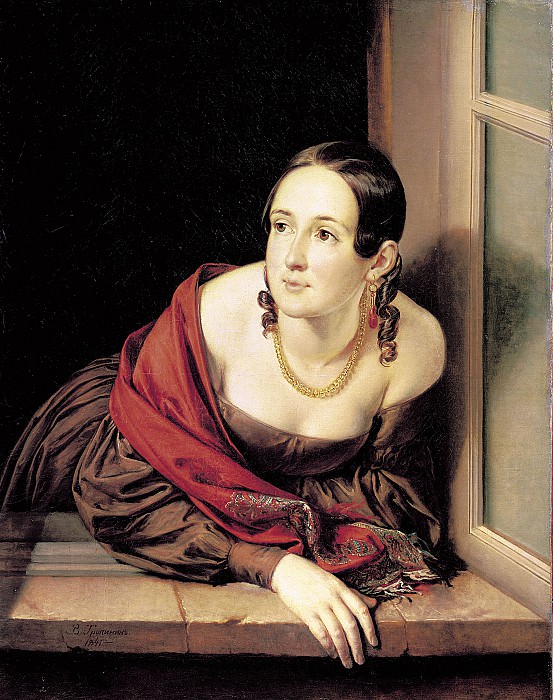 Woman in the window , Vasily Tropinin