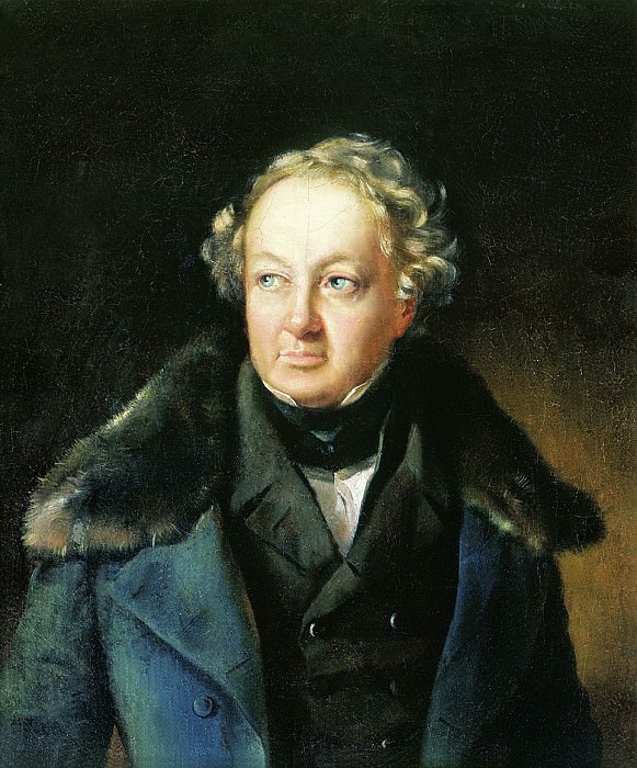 Portrait of an unknown man in a blue coat, Vasily Tropinin