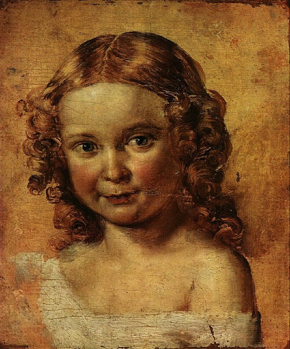 Girl’s head. Study for portrait of Vyacheslav Yershova with her daughter, Vasily Tropinin