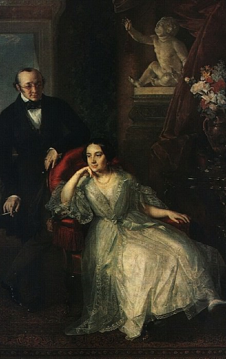 Portrait of the spouses N. I. and N. M. Ber, Vasily Tropinin