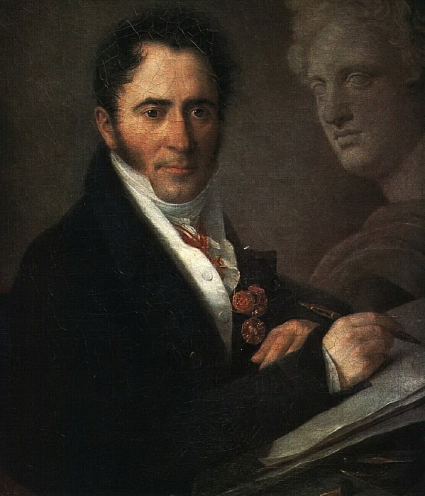 Portrait of N. I. Utkin with a pencil, Vasily Tropinin