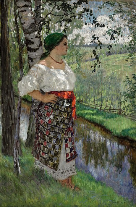 Peasant woman by a brook, Nikolai Petrovich Bogdanov-Belsky