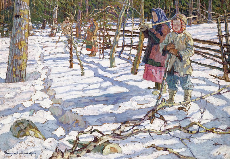 The young hunters at the bear, Nikolai Petrovich Bogdanov-Belsky
