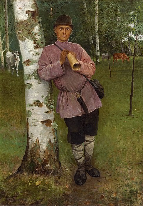 Наблюдая за стадом , Николай Петрович Богданов-Бельский
