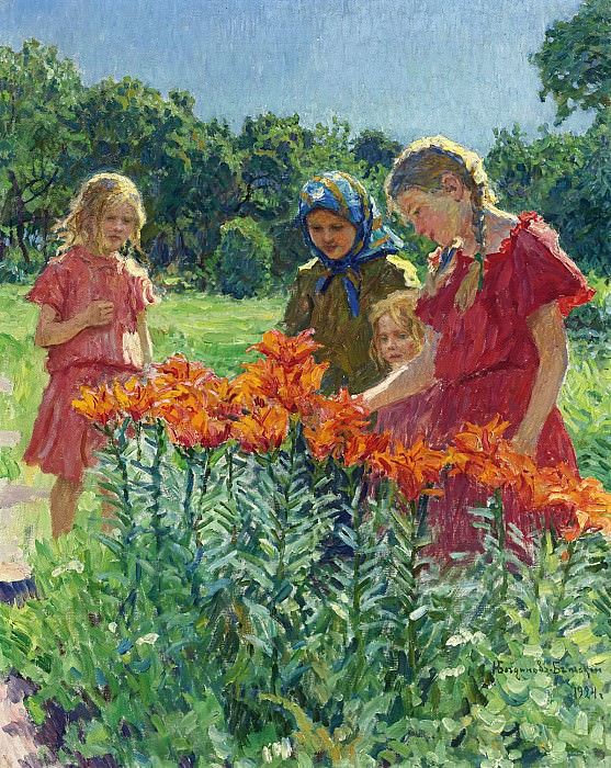 Сбор цветов, Николай Петрович Богданов-Бельский