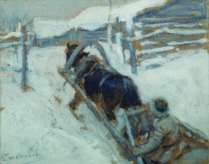On a sleigh, Alexey Stepanov