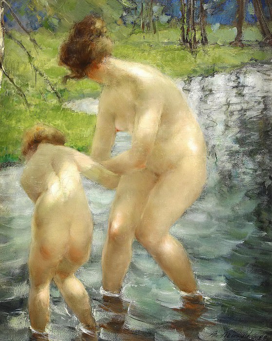 Bathing Mother and Child, Vitaly Gavrilovich Tihov