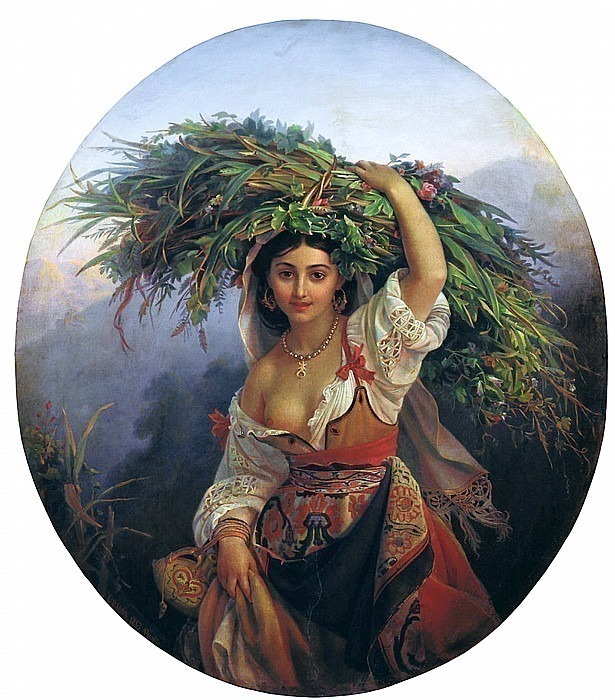 Italian woman with flowers, Pimen Orlov