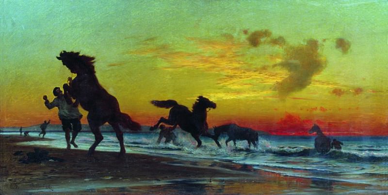Bathing horses, Vladimir Orlovsky