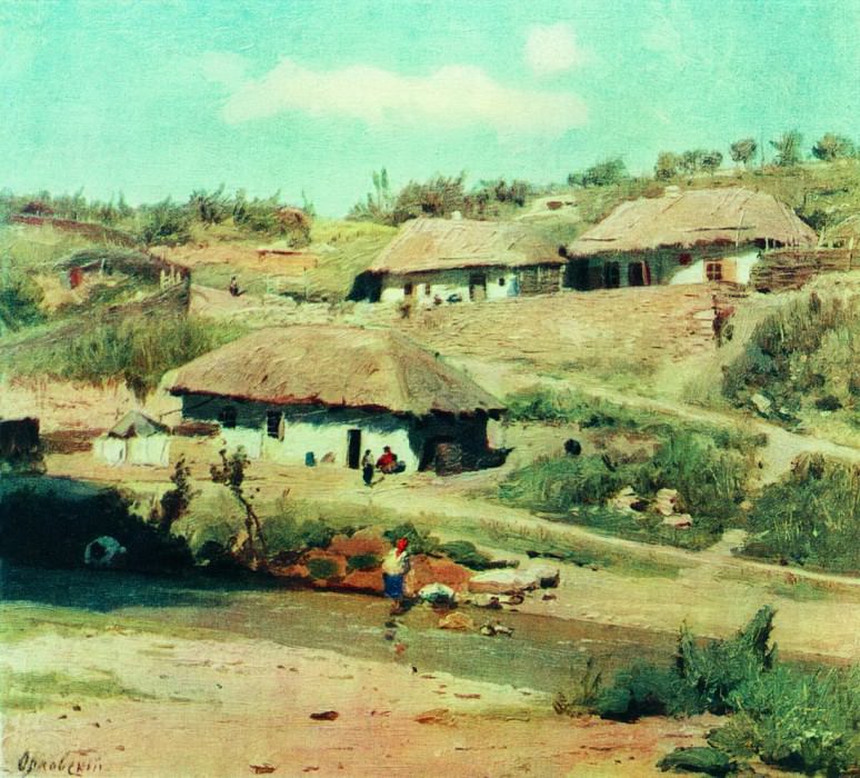 Huts in summer day, Vladimir Orlovsky