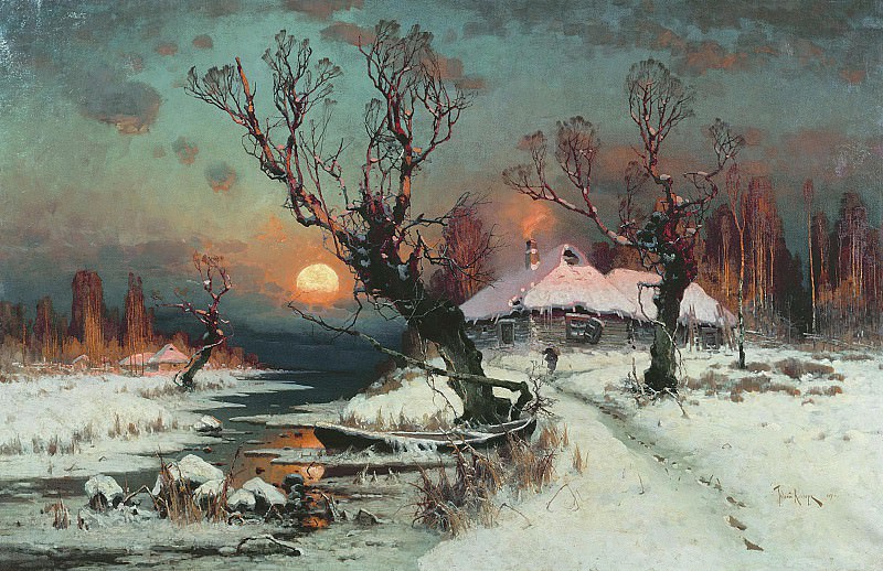 Sunset in winter, Yuly Klever
