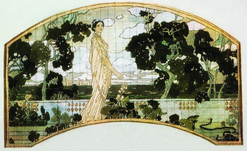 Cleopatra. Sketch of a decorative milik panel for the Metropol Hotel in Moscow, Alexander Golovin