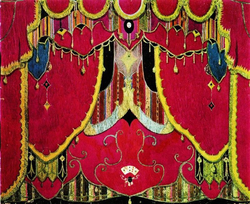 Main curtain. Sketch of the scenery for the drama by M.Yu. Lermontov Masquerade, Alexander Golovin