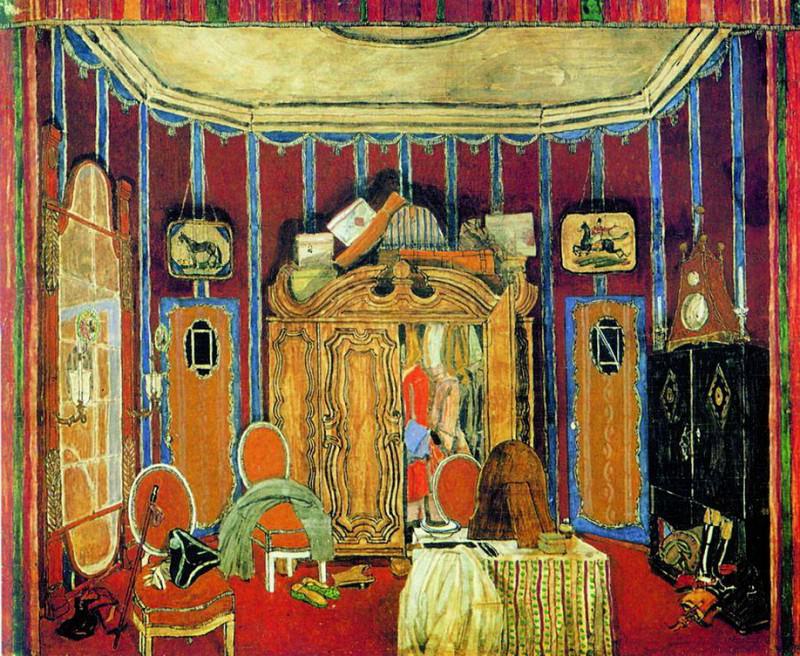 Count’s room. Scenery sketch for P. Beaumarchais’s comedy Crazy Day, or The Marriage of Figaro, Alexander Golovin