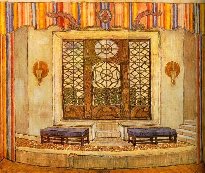 Gallery. Scenery sketch for P.O. Beaumarchais’s comedy Crazy Day or the Marriage of Figaro, Alexander Golovin