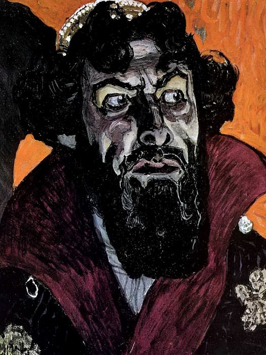 Portrait of F.I. Chaliapin in the role of Boris Godunov. Study for a painting, Alexander Golovin
