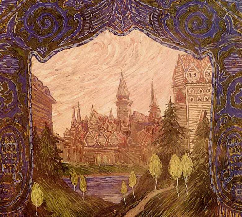 Scenery sketch for the play Magic Mirror, Alexander Golovin