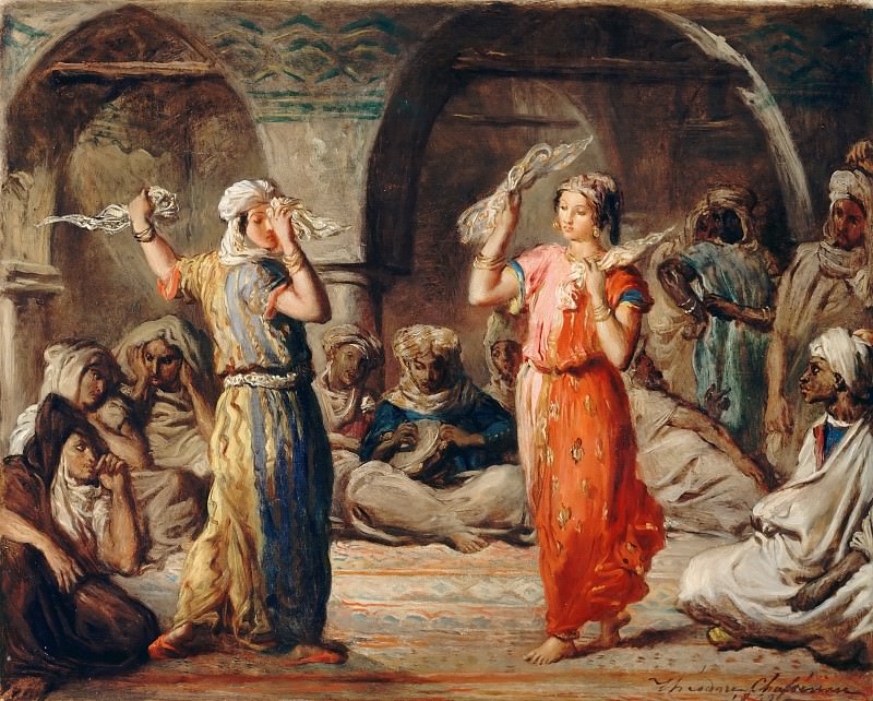 Шассерио, Теодор -- Мавританские танцовщицы, танец с платками, часть 4 Лувр