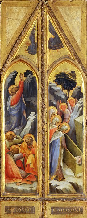 Lorenzo Monaco -- Christ in the Garden of Gethsemane; Holy Women at the Tomb; Angels, Part 4 Louvre