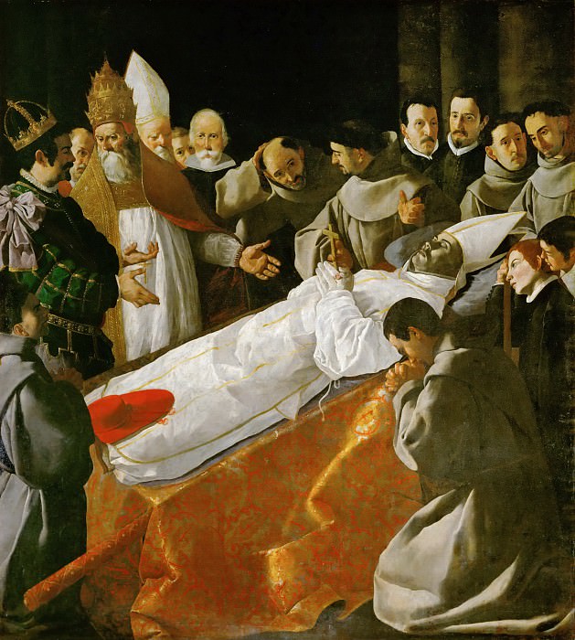 Francisco de Zurbarán -- Viewing of the Body of Saint Bonaventure, Part 4 Louvre