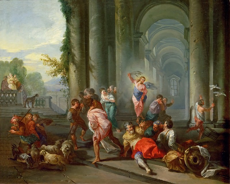 Панини, Джованни Паоло -- Изгнание торгующих из храма, часть 4 Лувр