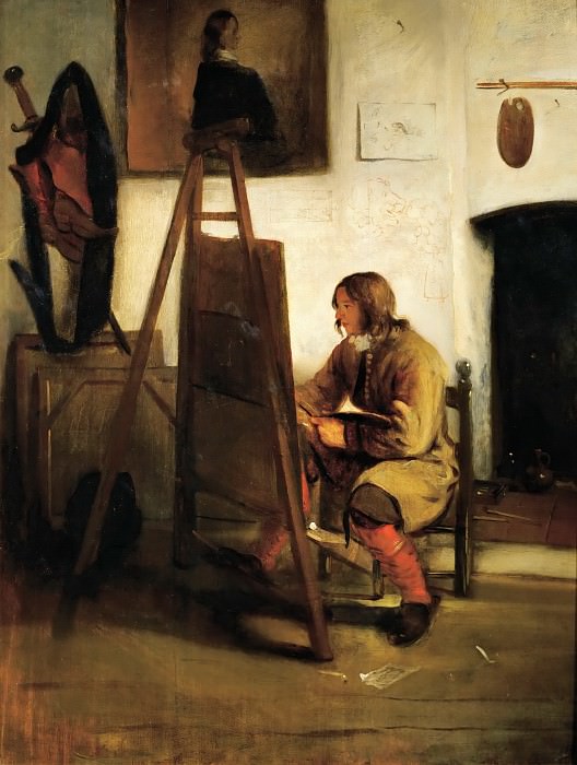 Carel Fabritius -- Young Painter in his Studio, Part 4 Louvre
