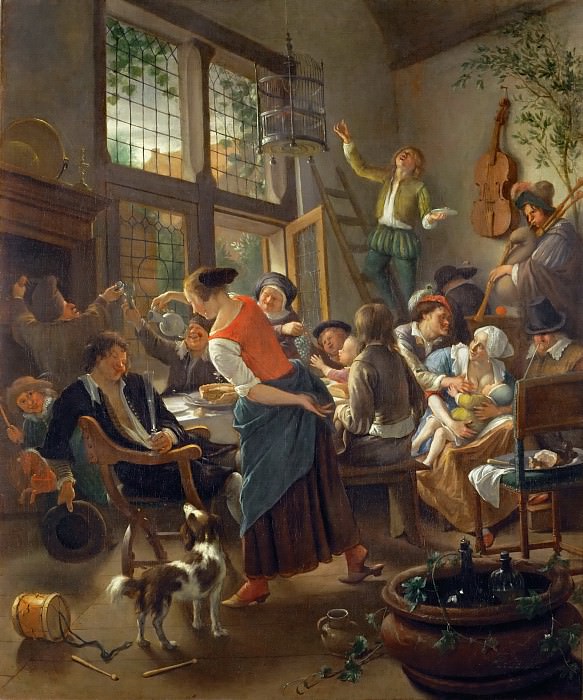 Jan Steen -- A Happy Family Dinner, Part 4 Louvre