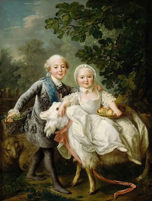 François Hubert Drouais -- The Count d’Artois and Madame Clotilde, Part 4 Louvre