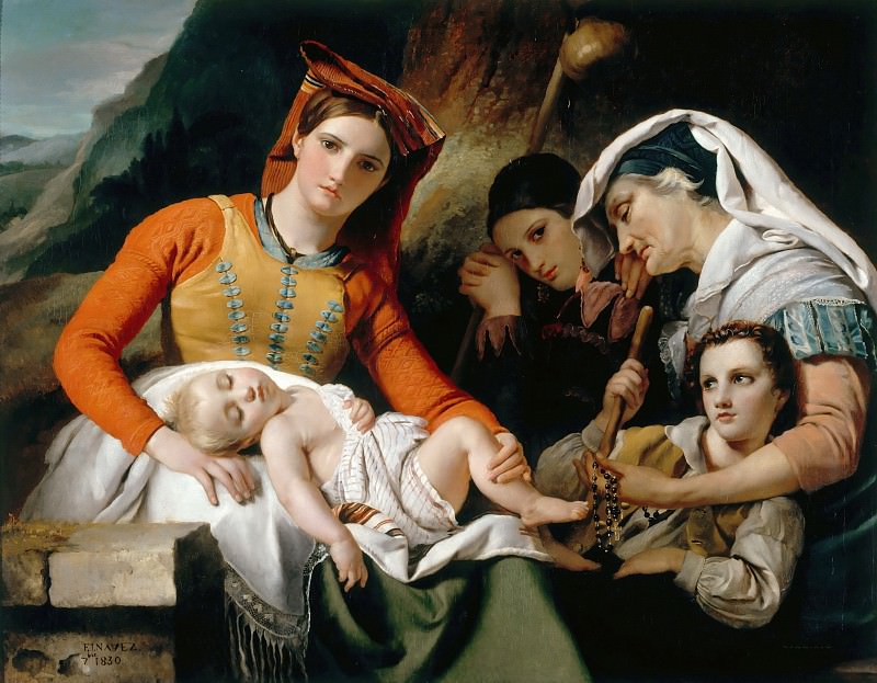 François-Joseph Navez -- Italian family, or Rest of the peasants in the countryside around Rome, Part 4 Louvre