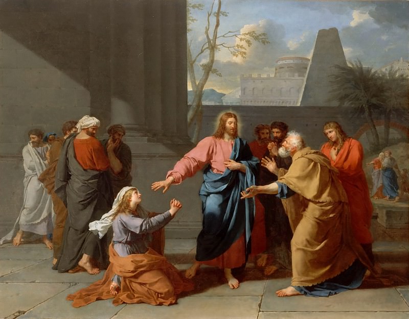 Jean-Germain Drouais -- Christ and the Canaanite woman, Part 4 Louvre