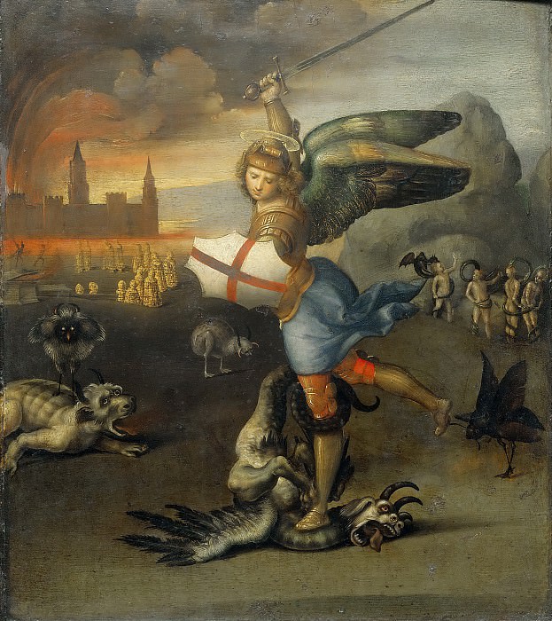 Рафаэль -- Святой Михаил и дракон, часть 4 Лувр