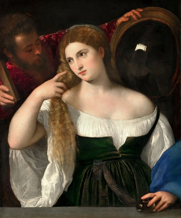 Titian -- Woman with a Mirror, Part 4 Louvre