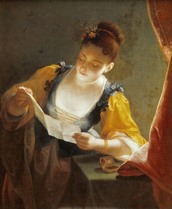 Jean Raoux -- Woman Reading a Letter, Part 4 Louvre