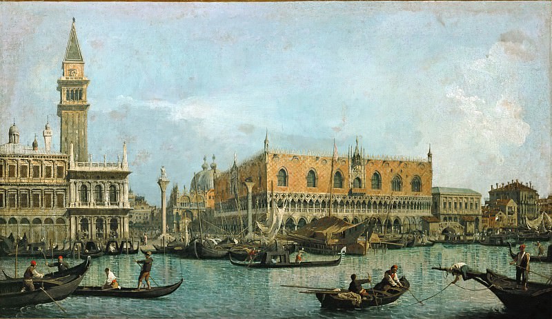 Francesco Guardi -- Canal of San Marco with the Piazza San Marco, Part 4 Louvre