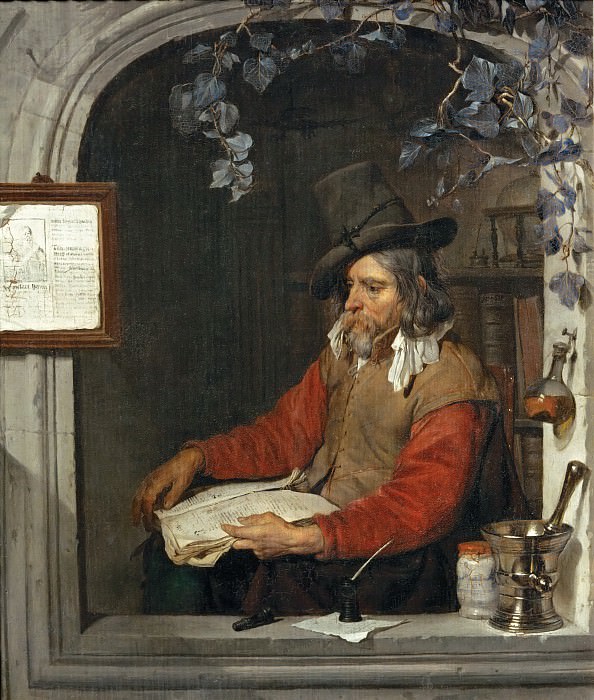 Gabriel Metsu -- The Apothecary , Part 4 Louvre