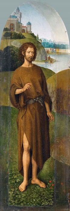 Мемлинг, Ханс -- Триптих Отдых на пути в Египет со святыми Иоанном Крестителем и Марией Магдалиной, левая створка, часть 4 Лувр