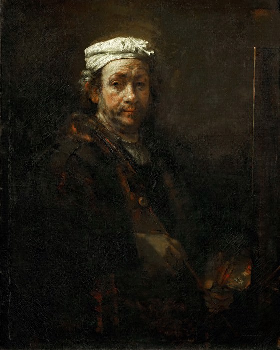 Рембрандт Харменс ван Рейн -- Автопортрет с мольбертом, часть 4 Лувр