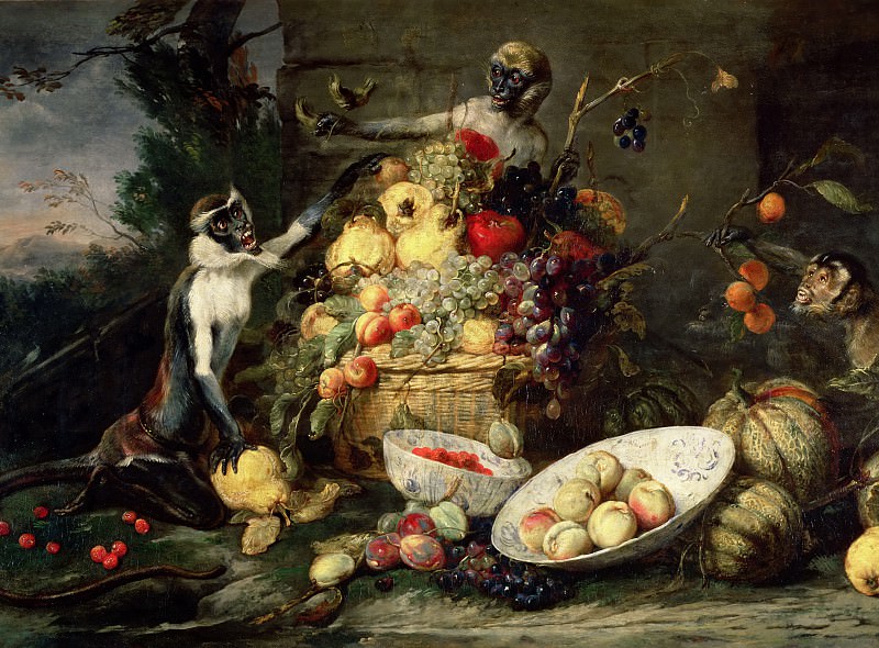 Снейдерс, Франс -- Обезьяны, крадущие фрукты, часть 4 Лувр