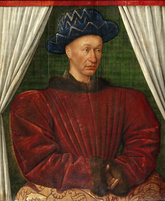 Fouquet, Jean -- Portrait of Charles VII, King of France, Part 4 Louvre