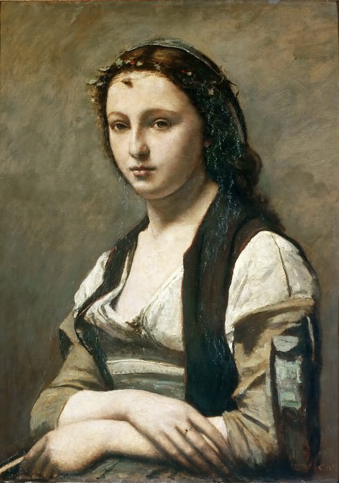Corot, Jean-Baptiste-Camille -- Woman with pearl, Part 4 Louvre