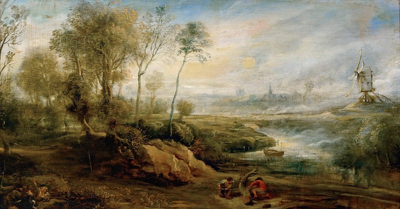 Рубенс, Питер Пауль -- Пейзаж с птицеловами, часть 4 Лувр