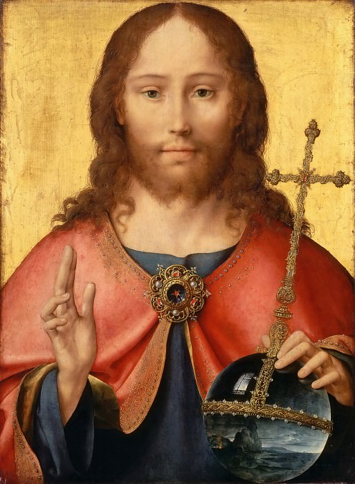 Joos van Cleve -- Christ as Savior of the World , Part 4 Louvre
