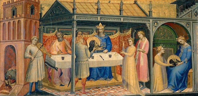 Лоренцо Монако -- Пир Ирода и Саломея с головой Иоанна Крестителя, часть 4 Лувр