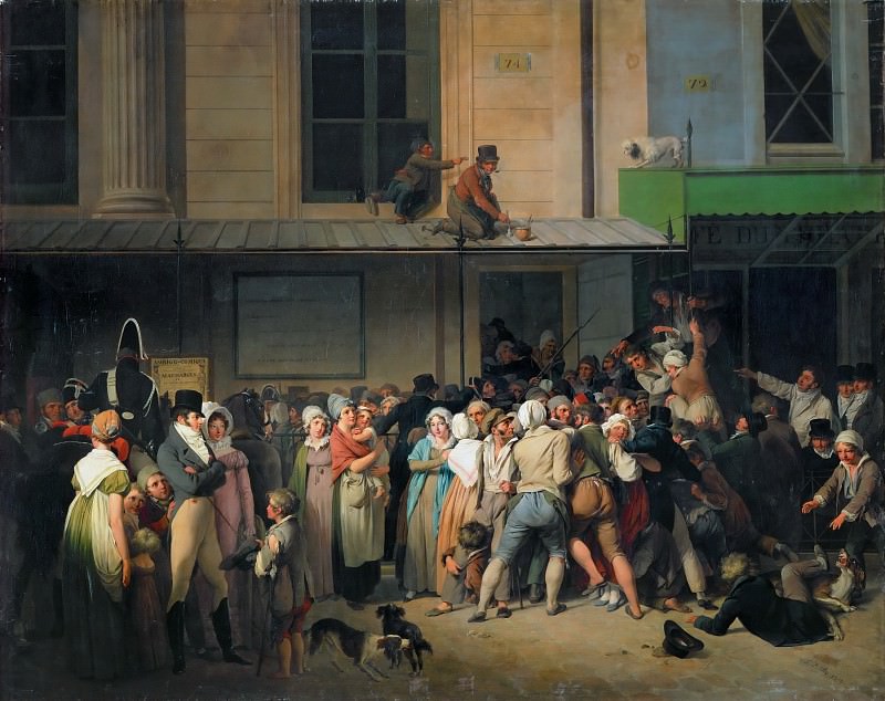Louis Léopold Boilly -- Entrance of the Theater of L’Ambigu-Comique Before a Free Performance, Part 4 Louvre