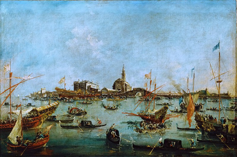 Francesco Guardi -- The Doge in the Buccintor Passes San Niccolo del Lido on Ascension Day, Part 4 Louvre