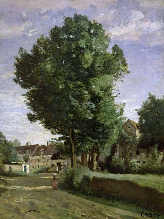 Коро, Жан-Батист-Камиль -- Деревня в окрестностях Бове, часть 4 Лувр