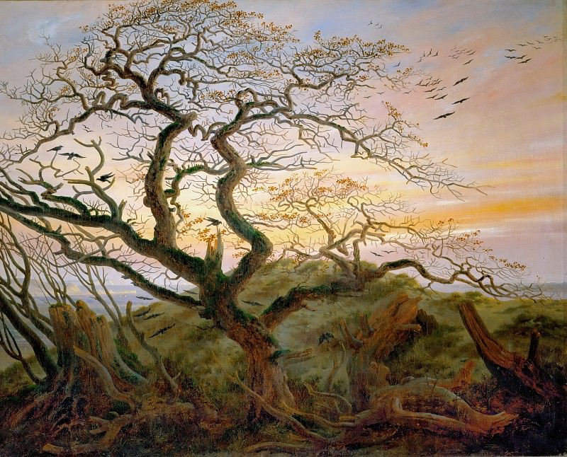 Фридрих, Каспар Давид -- Дерево с воронами и тумулус на балтийском побережье, часть 4 Лувр