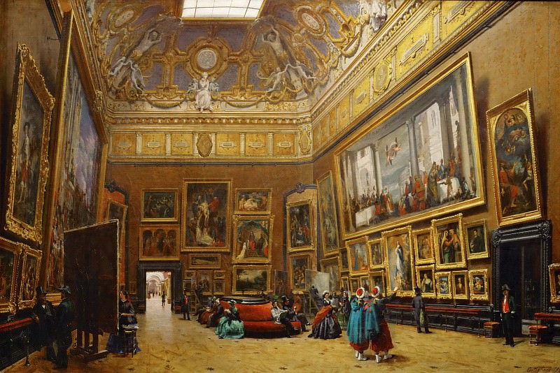 Giuseppe Castiglione -- Le Salon Carré au Musée du Louvre, Part 4 Louvre