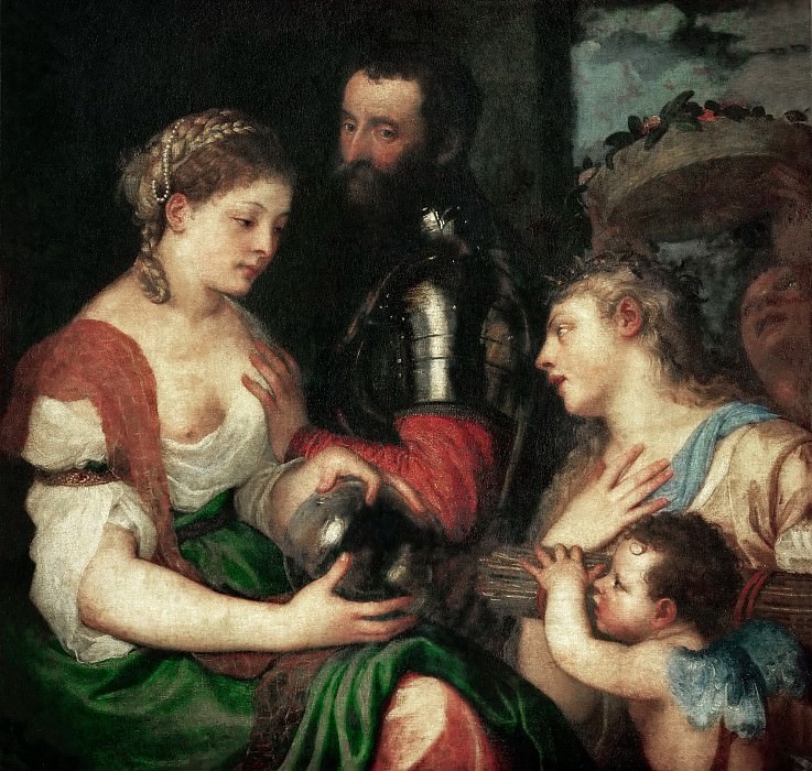 Titian -- Allegory of Marriage Speaks to Alphonse d’Avalois, Marquis del Vasto, Part 4 Louvre